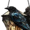 Raven On Lantern Suncatcher Decoration Indoor Outdoor Gothic Halloween Crow