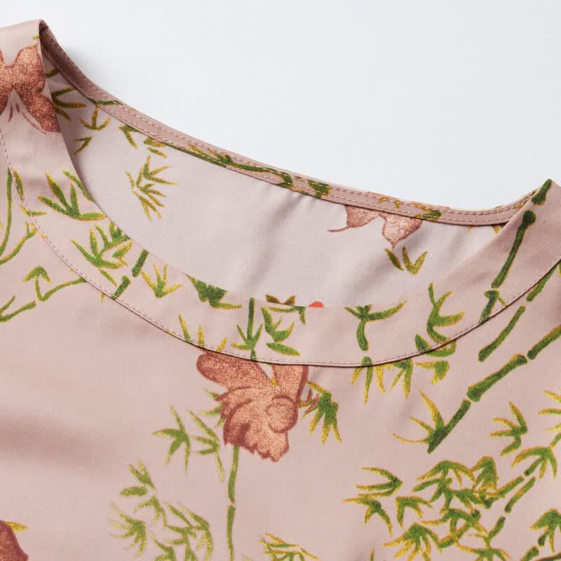 Pastel New Chinese Style Summer Two-Piece Outfit for Middle-Aged Women