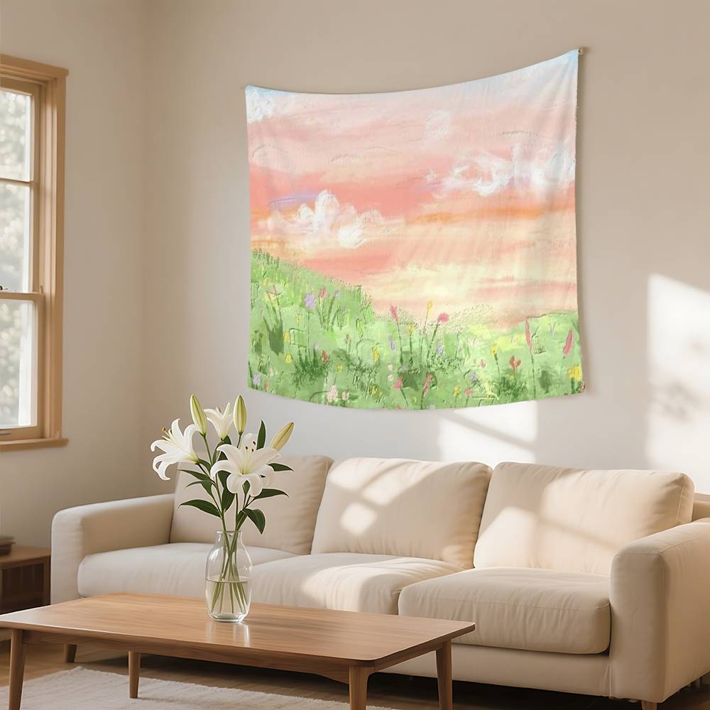 Landscape Oil Painting Tapestry Wall Hanging Tapestry Art Deco Blanket Curtain Hanging At Home Bedroom Living Room Decor