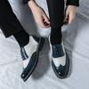 Brogue Shoes Men PU Spliced Lace Up Low Heel Business Banquet Shoes Professional Classic Men Shoes Large Sizes 38-46