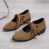 Autumn Pointed Head Light Mouth Thick Heel Lace-up Women's Fashion Casual Shoes