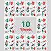 10pcs Mexico Flag Football Temporary Tattoo Stickers/Waterproof Fan Face Stickers/Sports Events Cheering Festivals And Parties Body