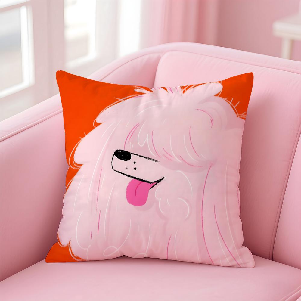 Casual Daily Simple Cute Friendly Cats And Dogs Cushion Cover Pillow Case Soft Friendly Fabric  Concealed Zipper