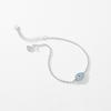 MODIAN Pure 925 Silver Fashion Natural Turquoise Blue Eyes Bracelet Chain Link For Women Pave Setting CZ Fine Jewelry