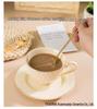 Elegant European Embossed Ceramic Coffee Cup & Saucer - Luxurious Afternoon Tea Souvenir