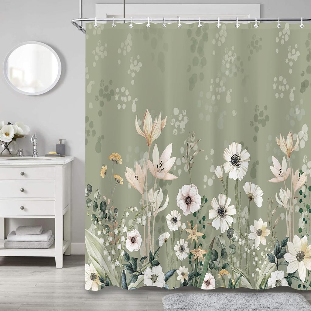 Spa Modern Shower Curtain Black White Blue Abstract Shower Curtain Set for Bathroom Tree Stone Men Waterproof Bathtub Curtain