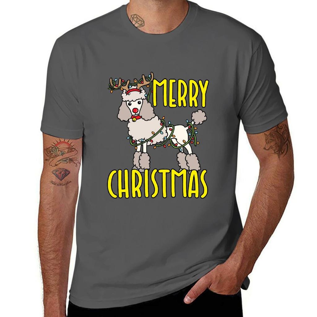 Poodle Christmas Tshirt Daily Wear Print Tshirt