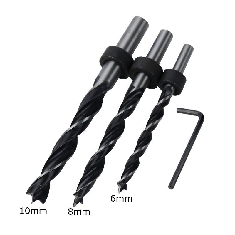 Round Wood Tenon Positioning Tool - Hole Punching Locator for Drill Bits