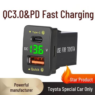 48W QC3.0 Schnelllade-Typ-C-Autoladegerät für Toyota