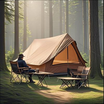 Tienda de Campaña tipo Cabaña 3 Estaciones Impermeable con Ventanas Grandes, Refugio para Acampada Familiar, Patio Trasero y Fiestas al Aire Libre
