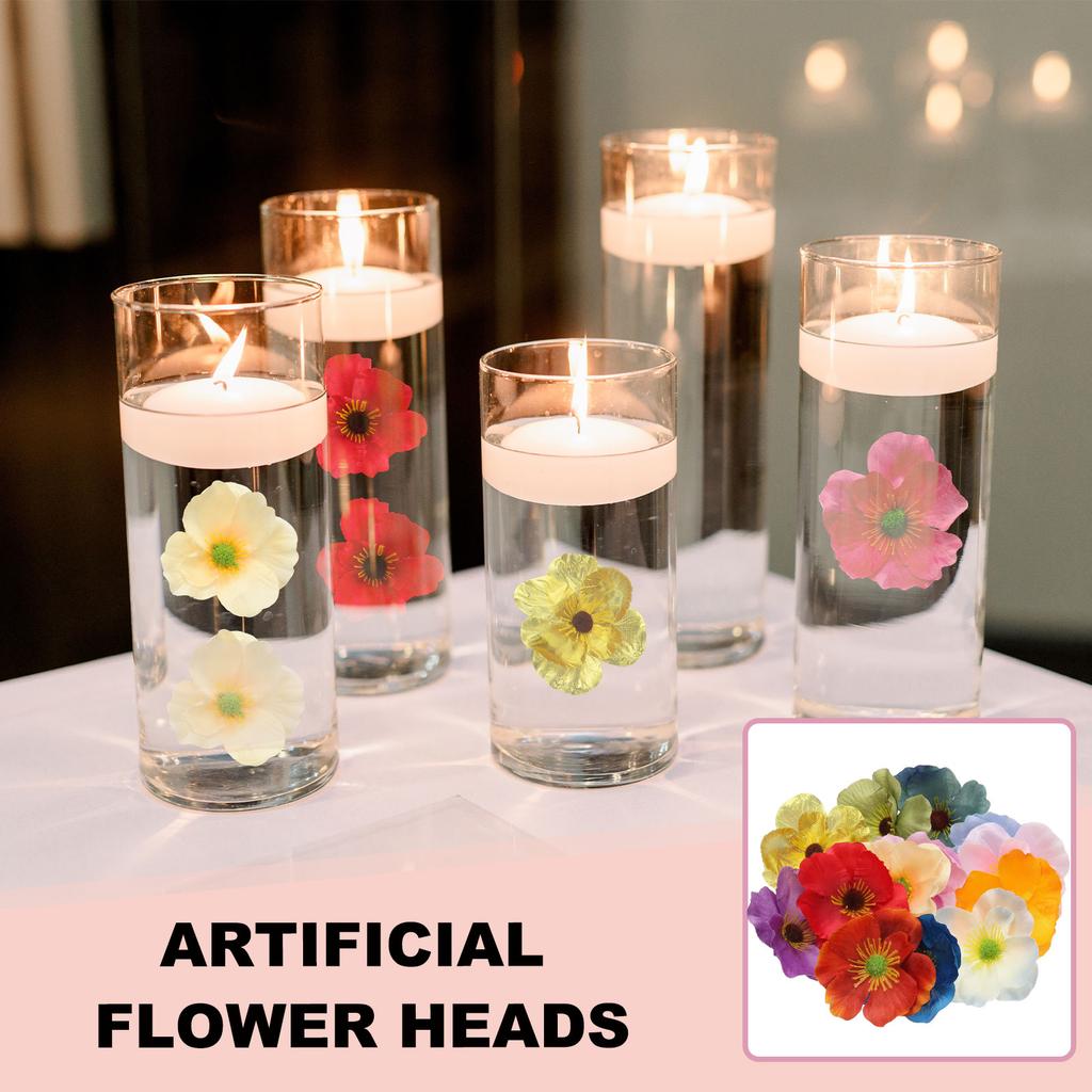 50Pcs Artificial Flower Heads Fake Wildflower Heads Bulk Artificial Flowers for DIY Wedding Bouquets  Party Home Decorations
