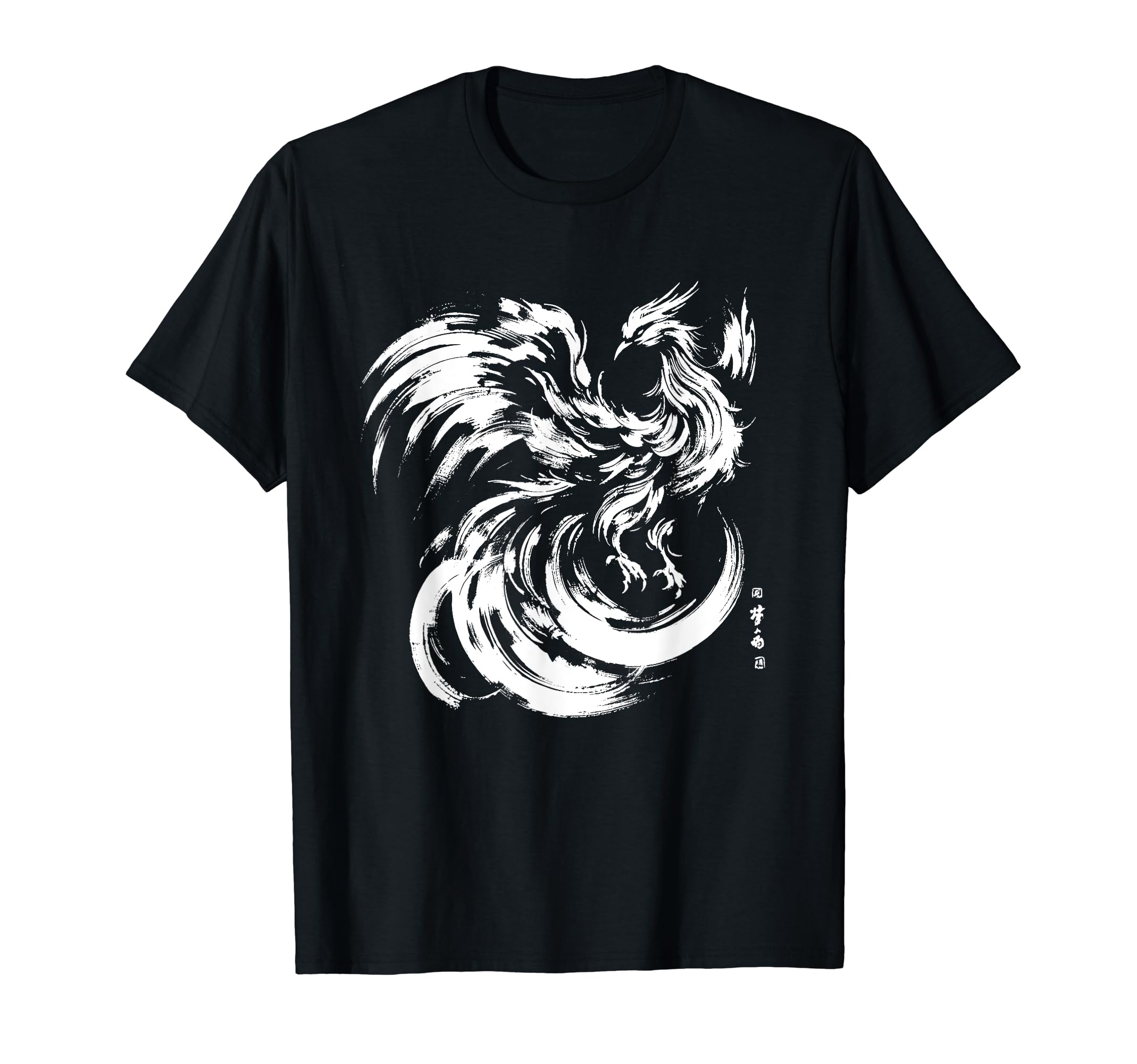 

Funny Phoenix Tattoo T-Shirt, Illustration, Style, Men s, Funny, Original, Dragon, Ukiyo-e, T-Shirt чёрный
