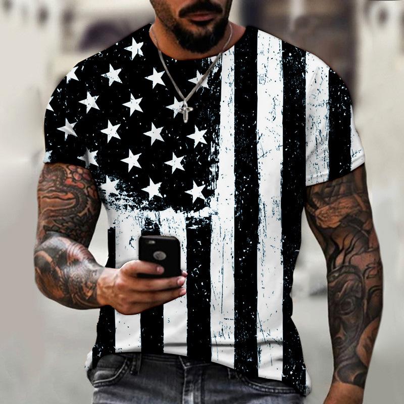 Men's Casual Printed Short Sleeve Loose Comfort Top T-Shirts Men’s