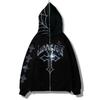 Damen Kapuzen-Reißverschlussjacke Normale Passform Streetwear Sweatshirt Strass-Kreuz-Grafik Langarm Oberbekleidung
