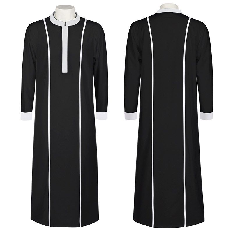Mittelalterliches Mönchskostüm Zauberer Priester Cosplay Kostüm Neues Halloween Sensenmann Robe Cosplay Rollenspiel Kostüm