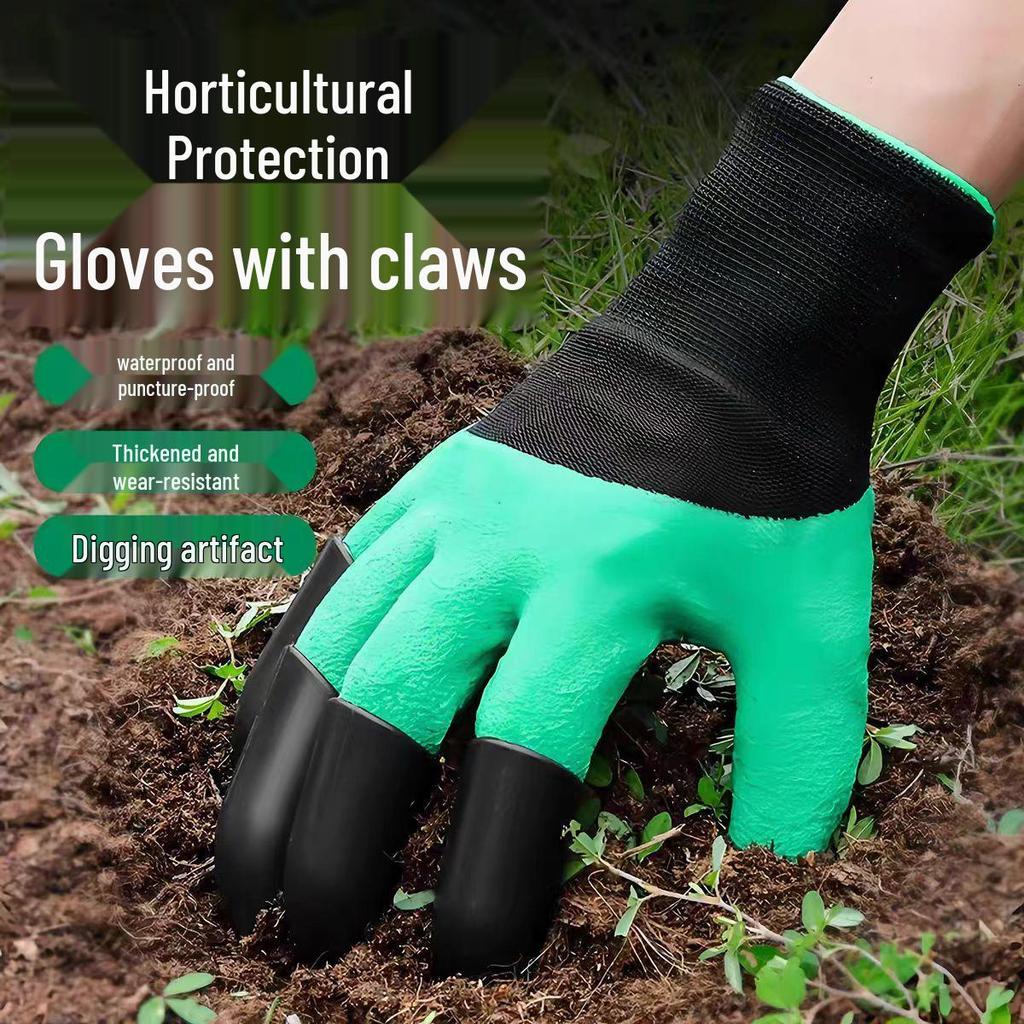 Non-Slip Stab-Proof Gardening Gloves with Claws for Digging, Planting, and Weeding