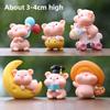 Pig Moon Miniature Figurine Creative Animal Micro Landscape Desk Ornament Decor