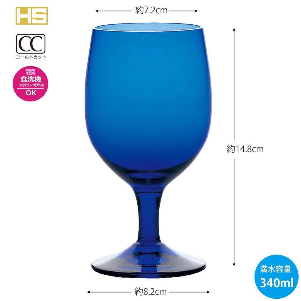 Toyo Sasaki Glass Goblet Glass Color Stem Goblet 340ml Set of 48 Made In Japan Dishwasher Safe Beer Glass Wine Glass Blue Commercial Glass 35006HS-UB