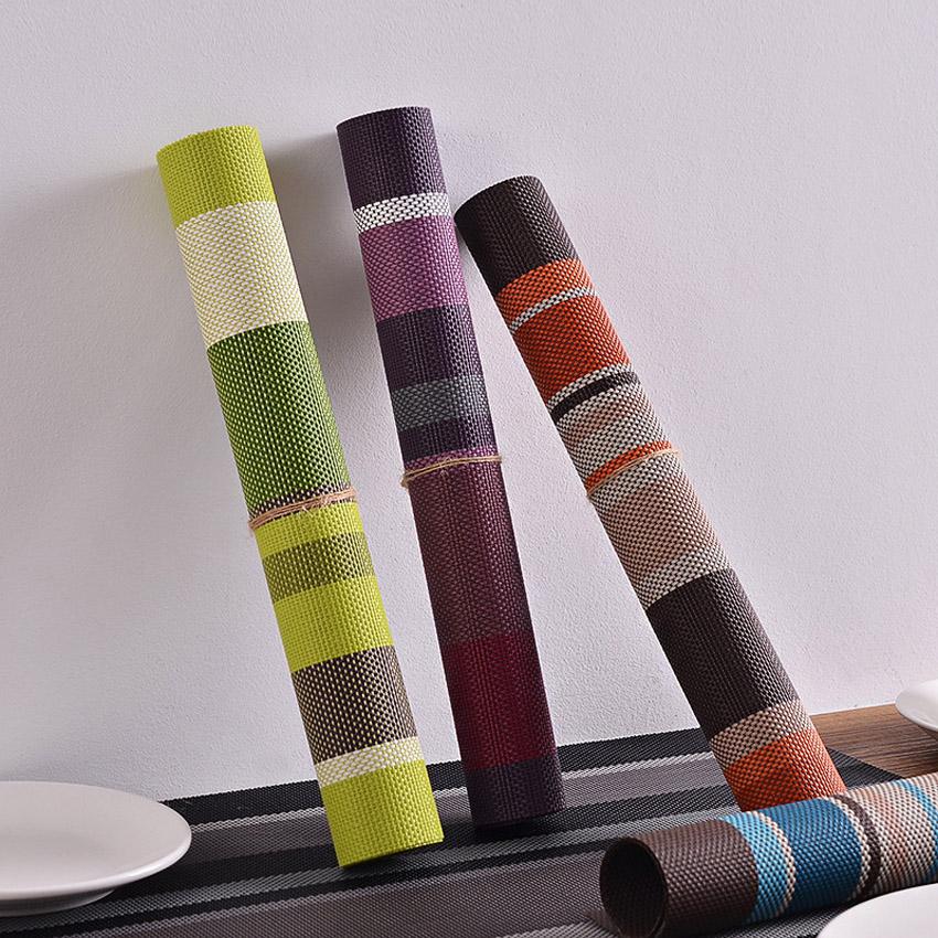 Covoraș de loc din PVC, cu dungi, rezistent la alunecare, covoraș de masă, rezistent la apă, bucătărie, masă, disc Tampoane, bol, suport, decor pentru casă 45x30cm