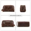CONTACT'S Genuine Leather Vintage Cosmetic Bag for Men Make Up Bag Travel Bag Male Toilery Bag Wash Bag