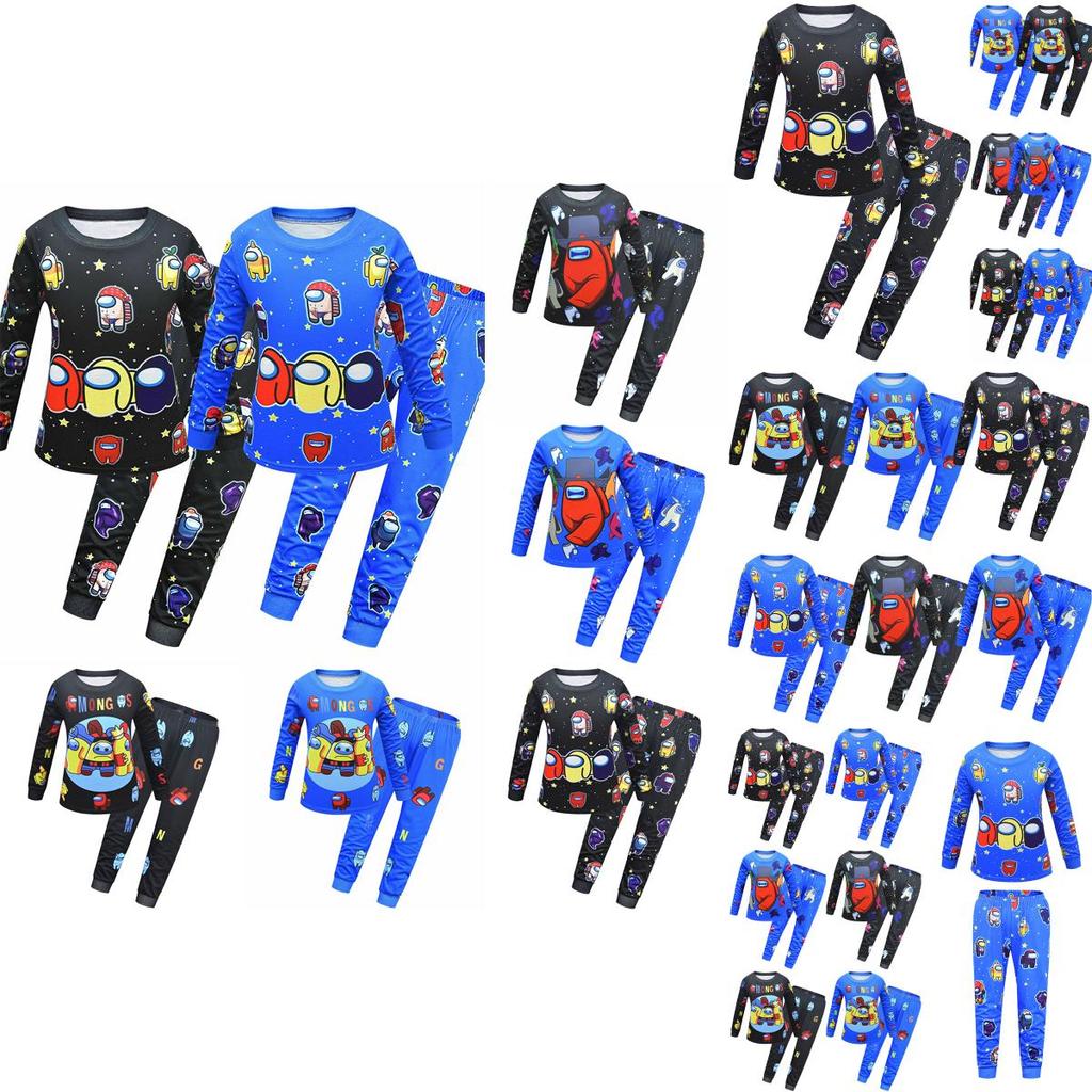 Among Us Zestaw Piżamy Koszulka z Długim Rękawem dla Dzieci Miękka Oddychająca Bielizna Nocna