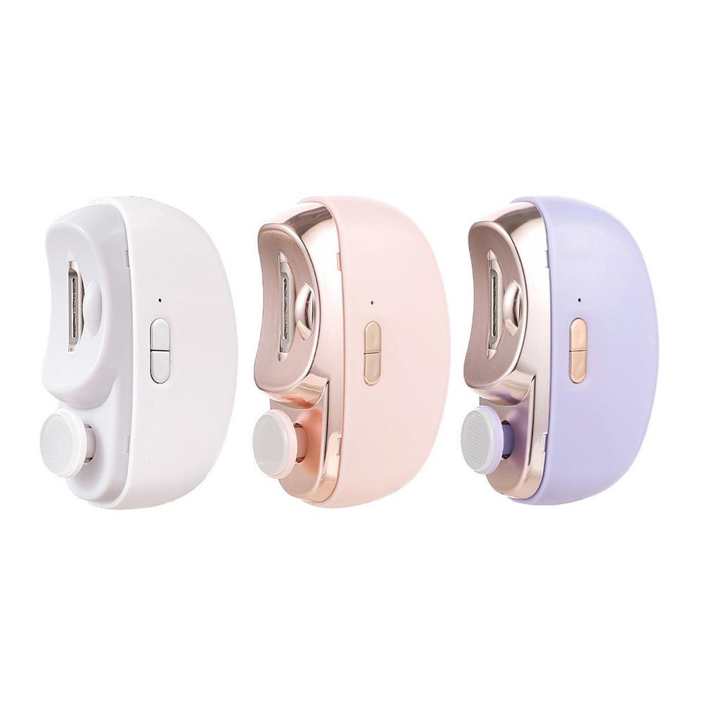 2-in-1 Automatic Nail Clipper Trimmer with LED Light Portable Nail Polishing Grinder USB Rechargeable for Babies Children Adults