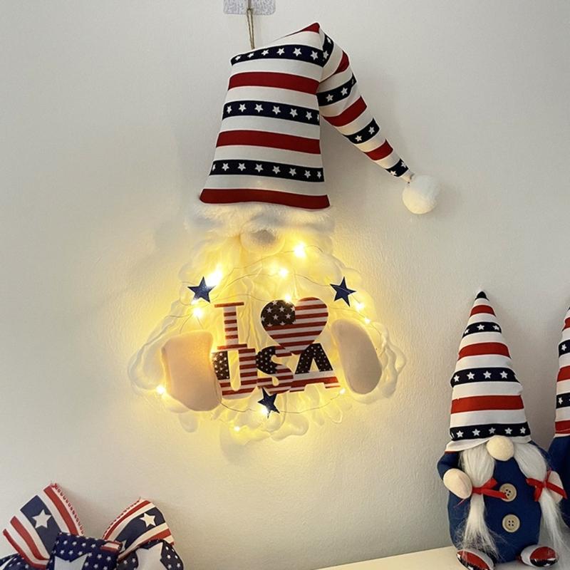 New Independence Theme Wall Hangings Front Door Wall Decorations Faceless Man Independence Day Decorations