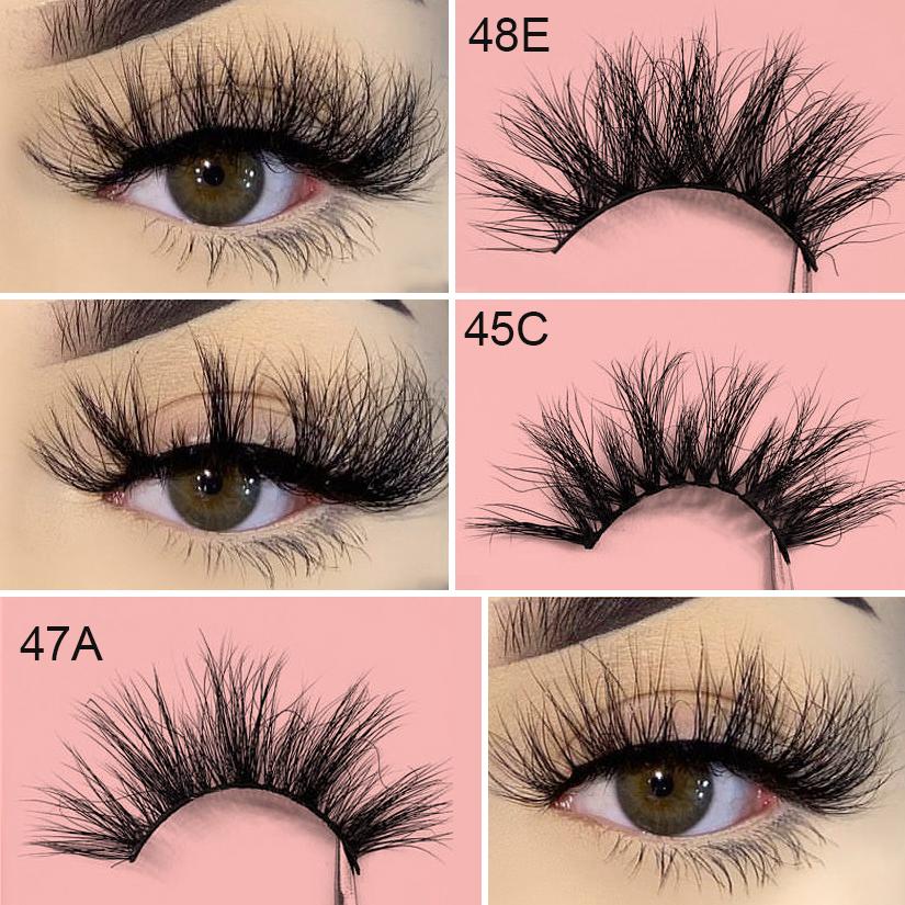 Fluffy 12MM-20MM Handmade Faux Mink 3D Strip Eye Lashes Vendors Private Label Vegan Custom Logo