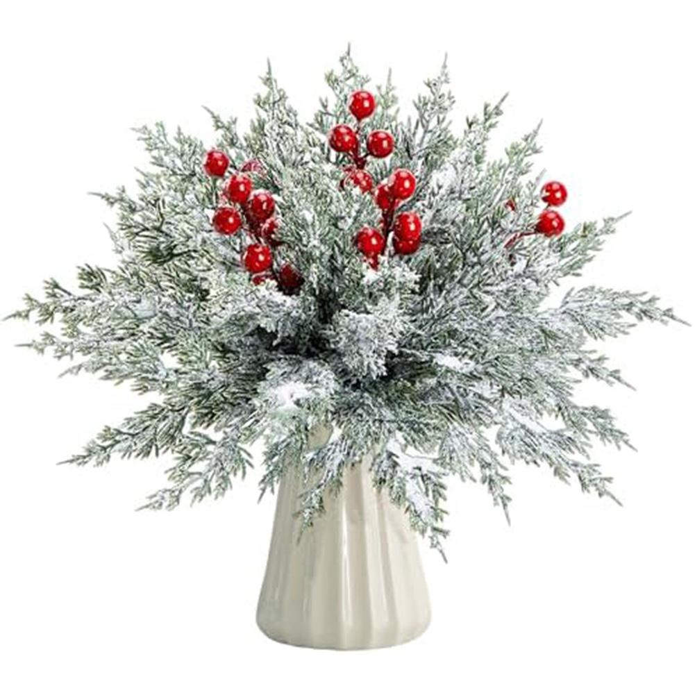 Artificial Christmas Holiday Decor Christmas And New Year Artificial Plant 10 Inch Branches 7 Inch Berry Stems