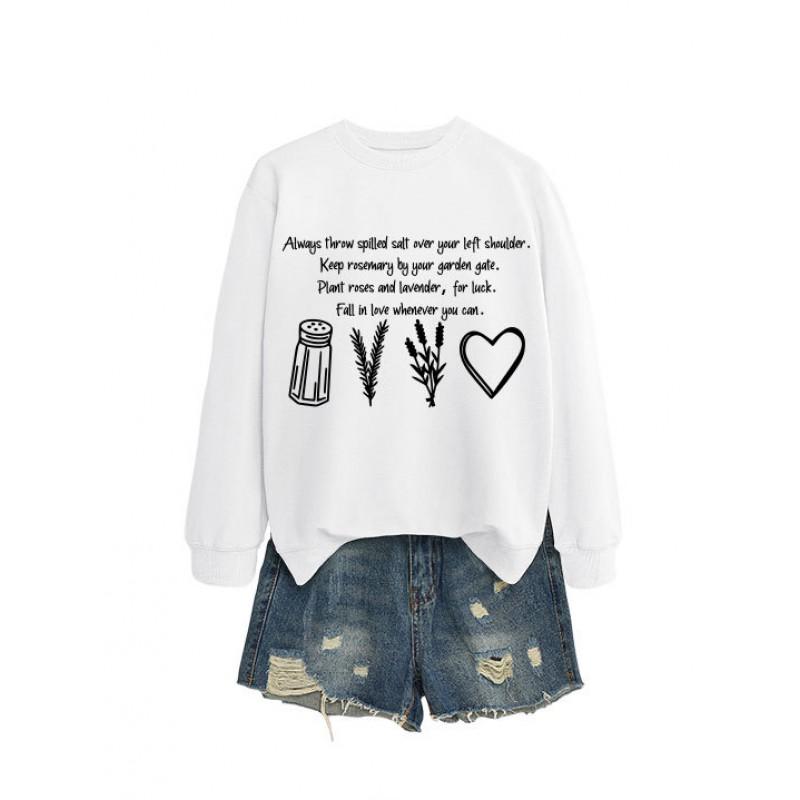Womens Oversized Cotton Blend Hoodie Sweatshirt With Graphic Print Winter Casual Wear