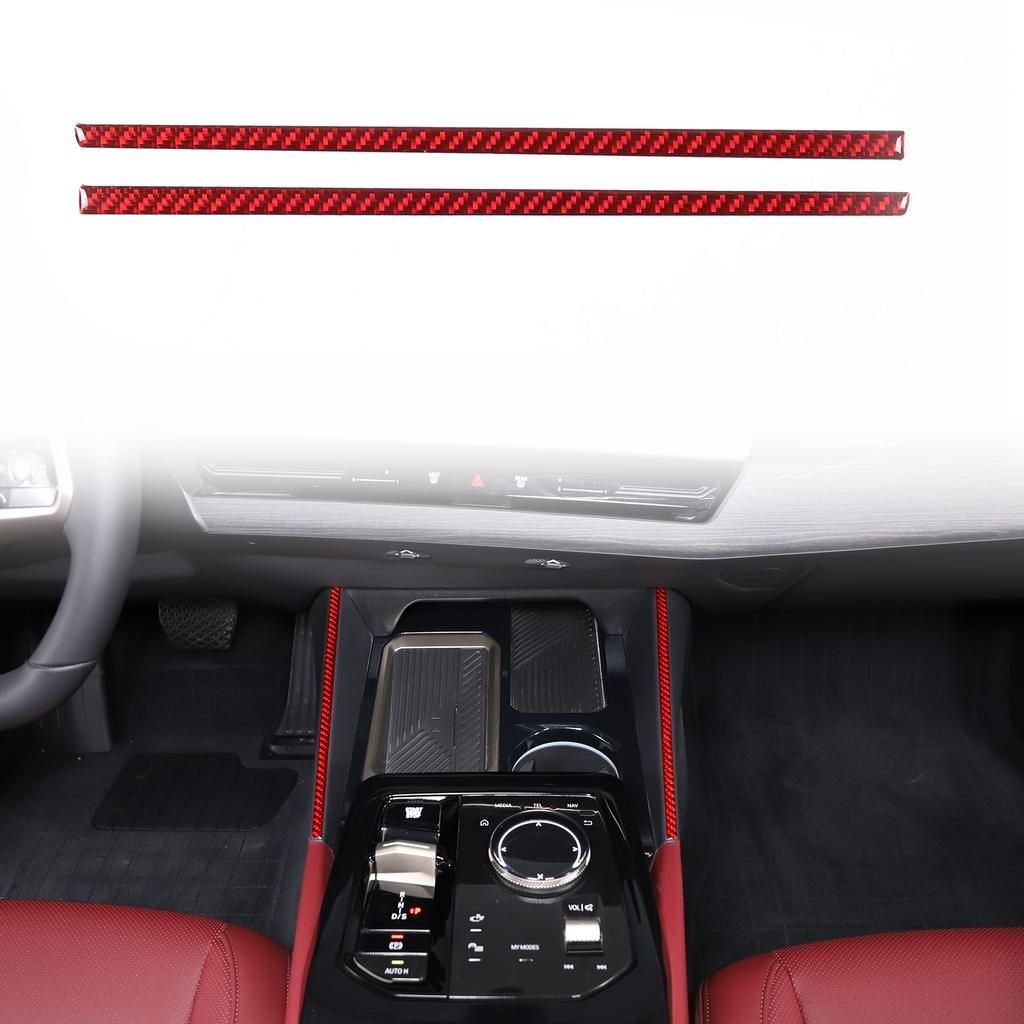 Red Carbon fiber Dashboard Center Console Trim Cover For BMW 5 Series G60 i5 24+