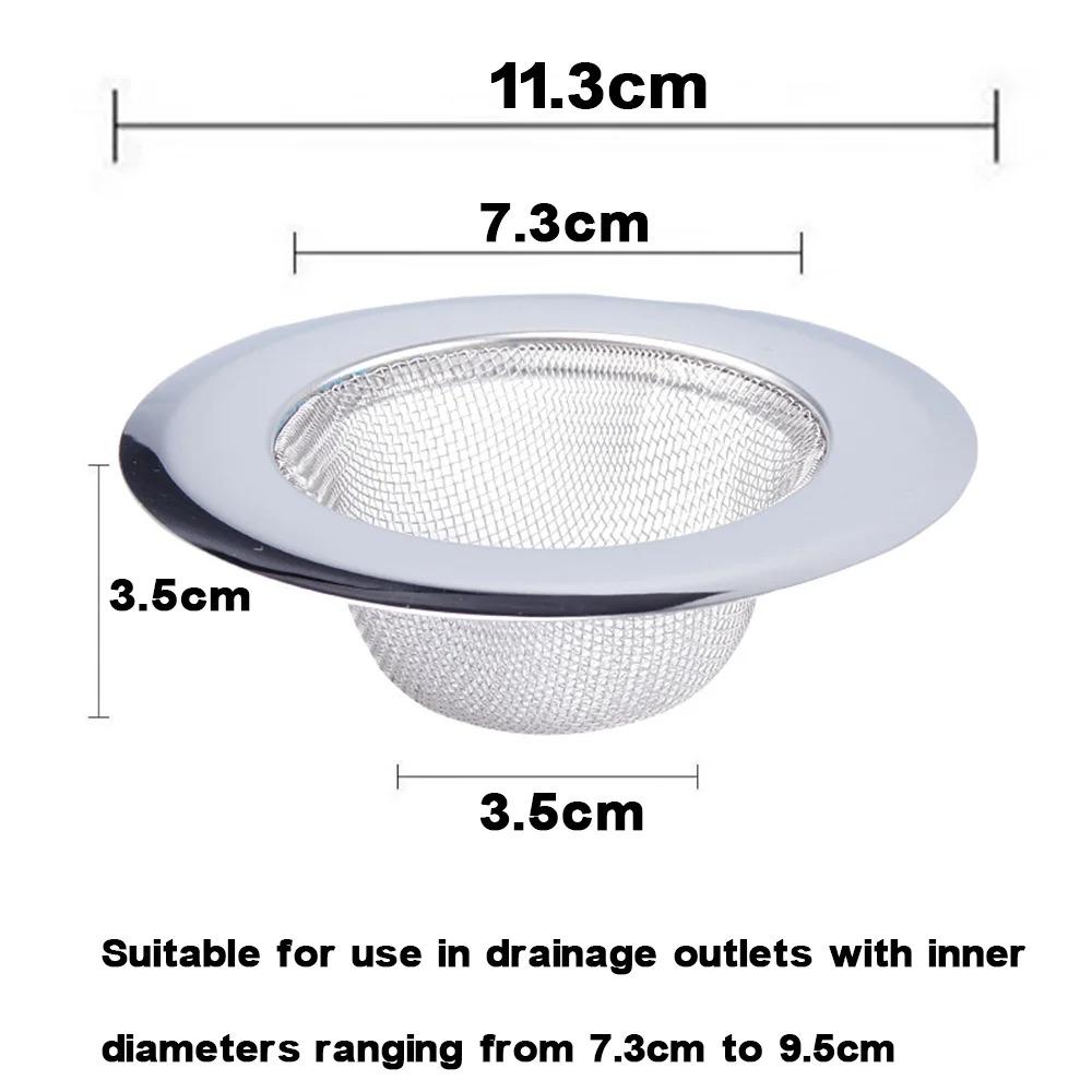 Kitchen Sink Garbage Filter Mesh Anti-block Sink Hair Food Catcher Reusable Stainless Steel Sink Drain Filter Net Easy Clean