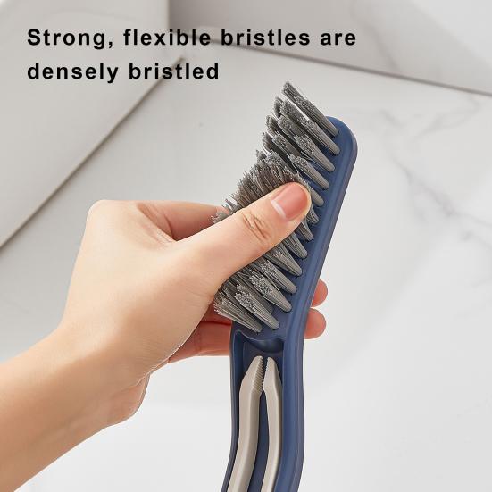 2Pcs Hard Bristle Crevice Brushes Gap Non-Slip Cleaning Brush with Versatile Handle 45-Degree Angle