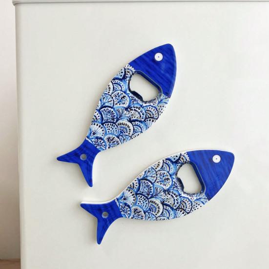 Yousheng Fish Bottle Opener Refrigerator Magnet Chinese Style Home Office Kitchen Locker Fridge Magnetic 3D Fish Decoration Ornament