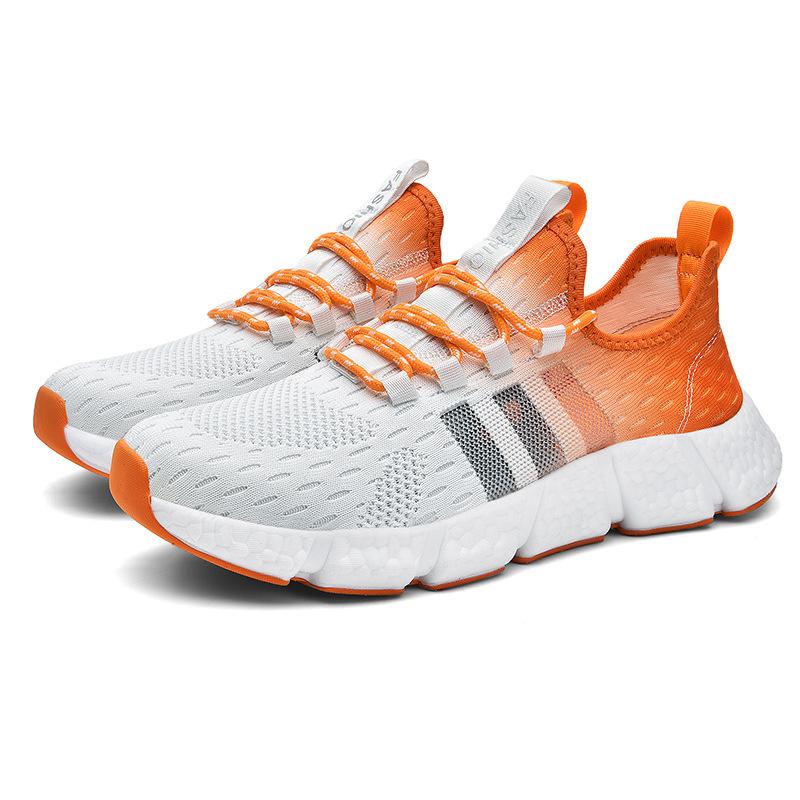 

2025 Spring and Autumn Lightweight Large Size Men s Shoes Flying Woven Mesh Shoes Breathable Soft Sole Running Sports Travel Shoes 2025 36