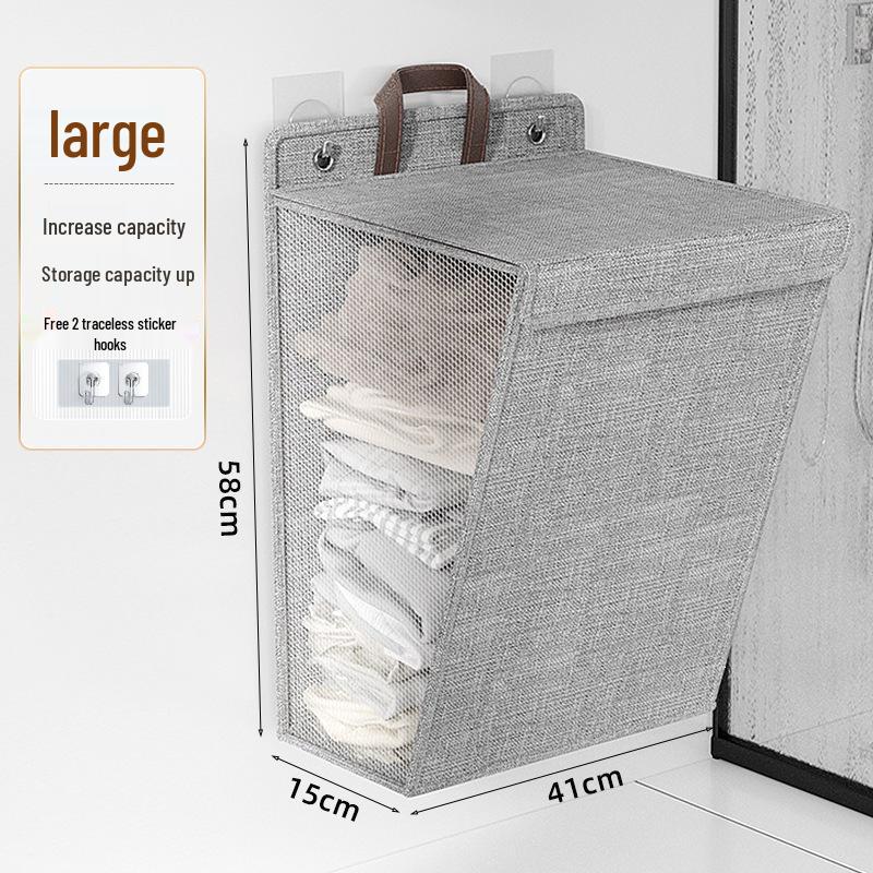 Large Foldable Mesh Laundry Basket - Breathable, Portable Storage for Clothes, Underwear, and Socks