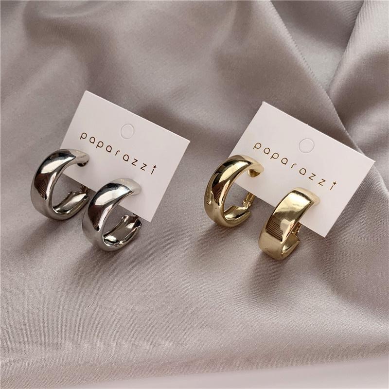 Golden Big Hoop Earrings Korean Geometry Metal Earrings For Women Female Retro Drop Earrings 2023 Trend Fashion Zircon
