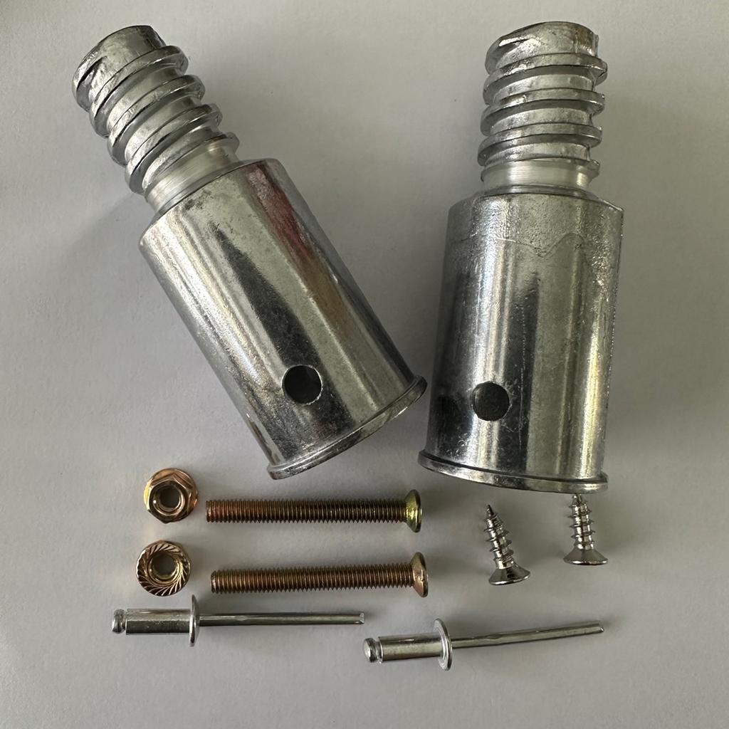 1 Inch Threaded Tip Replacement Extension Rod Repair Broom Handle Threaded End 2pcs set