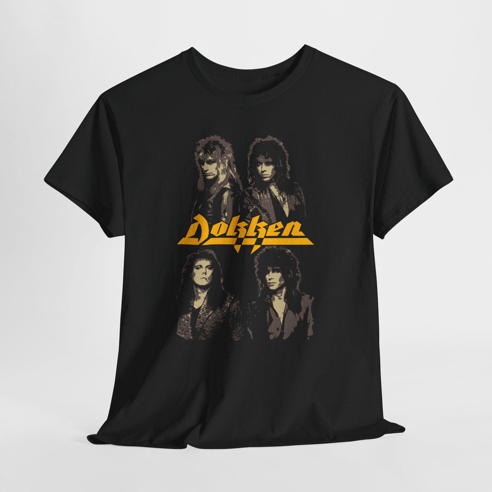 Dokken Vintage 80s Band Portrait Tee | Retro Rock Logo T-Shirt XL