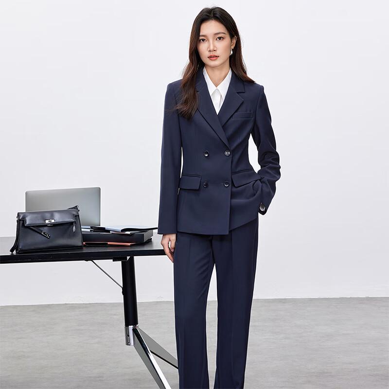 Women's Professional Suit Set with Wide-Leg Pants