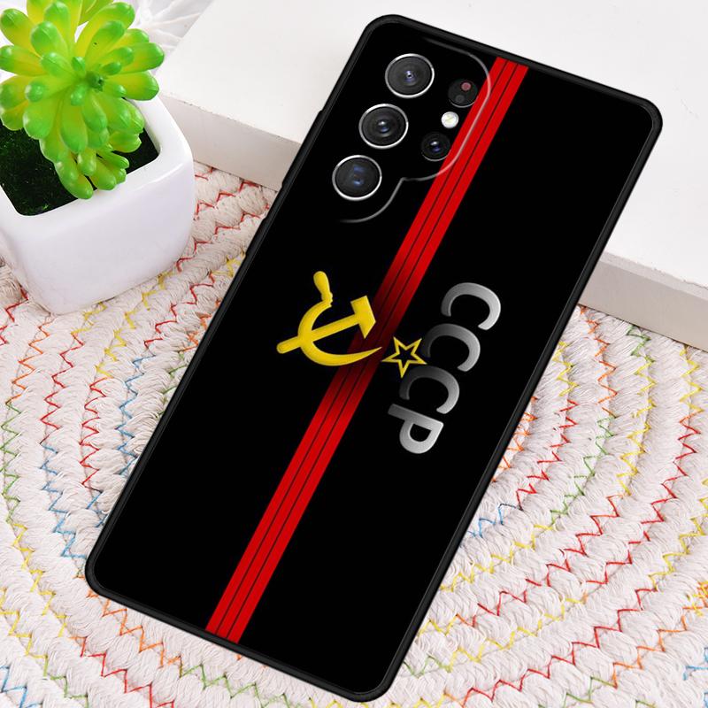 Coat Of Arms Russian CCCP Flag Bumper Phone Case for Samsung Galaxy note 10 pro S26 Ultra S23 S24 FE S25 S21 S22 PLUS Cover