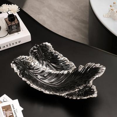 Elegancka Luksusowa Patera na Owoce Pióra do Salonu: Miska na suszone owoce, słodycze i przekąski