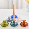Multi-Color Glass-Style Candle Holder Creativity Romantic Desktop Candlestick Ornament for Home Living Room Room Decoration Gift