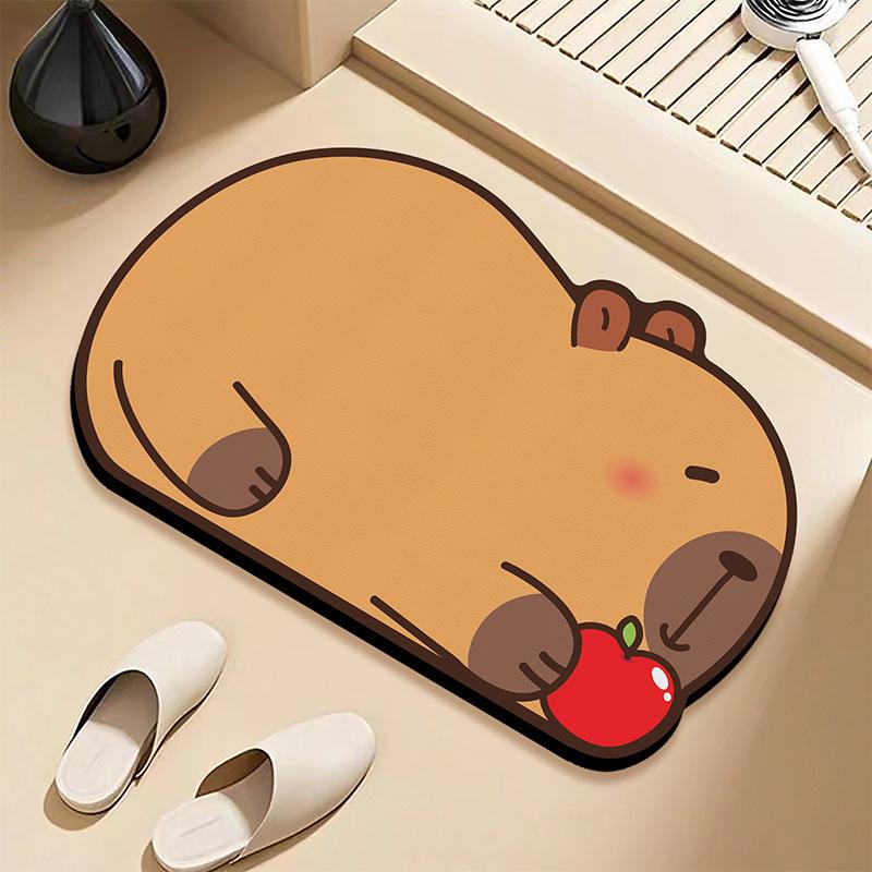 

Коврик для пола Kapibala Diatom Mud, впитывающий воду, быстросохнущий, коврик для ванной комнаты, противоскользящий коврик для двери ванной комнаты, коврик для ног с рисунком 40 * 60cm