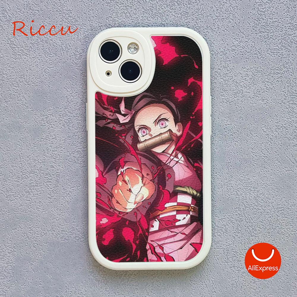 Anime Demon Slayer Kamado Nezuko Pouzdro na telefon pro Iphone 14 13 11 12 Pro MAX 12 MiNi 7 8 plus XS XR Jehněčí kůže Ochranné kryty