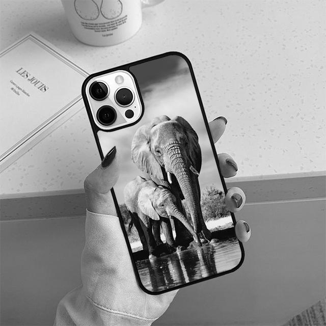 Elephant Animal Phone Case For iPhone 17 Air 13 12 14 15 16  Cover For Apple 14 15 16 Pro Max 6S Plus Coque