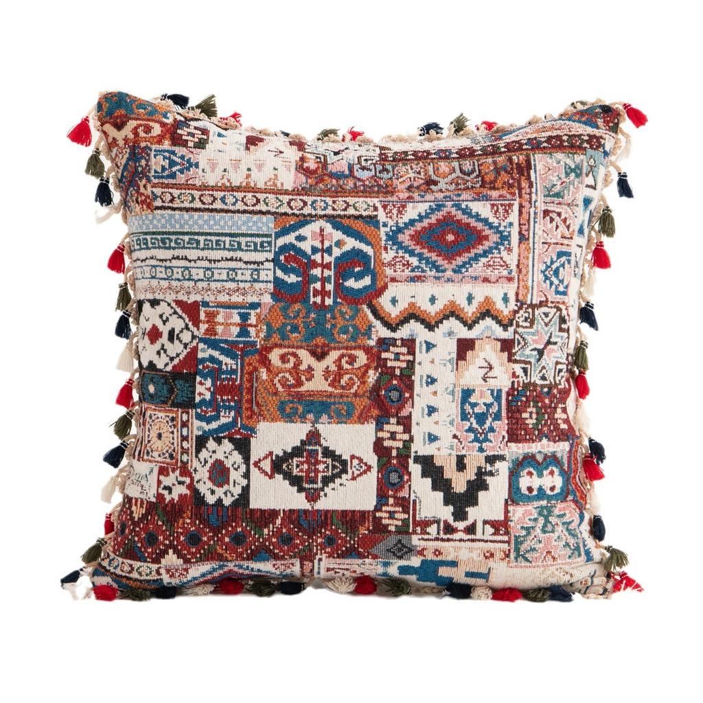 American Retro Pillow Cover Moroccan Flower Ball Living Room Sofa Pillow Geometric Pillow Cushion Pillow Cover