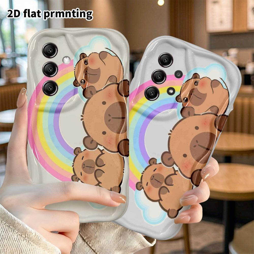 Phone Case: 2D Flat Samsung Galaxy A34 A35 S20 S22 S21 FE Plus Ultra Protective Case, Rainbow Clouds, Christmas Halloween Holiday Gift