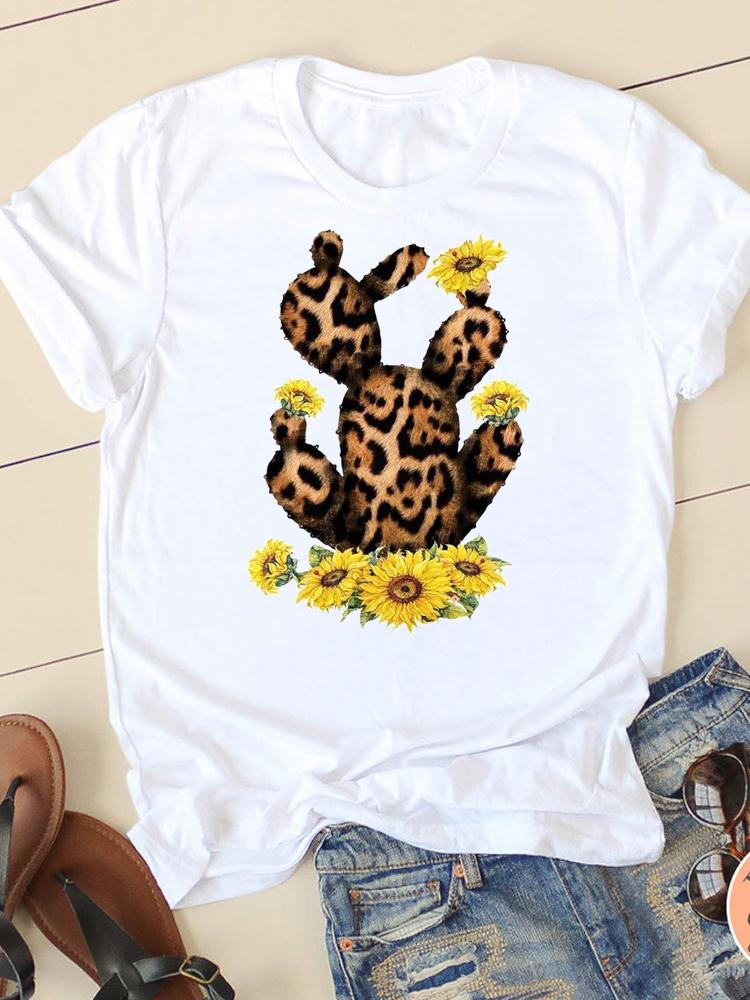 Short Sleeve Watercolor Flamingo Beach Ladies Summer Graphic Tee Tshirts Casual Clothing Women Fashion Female T Print Clothes