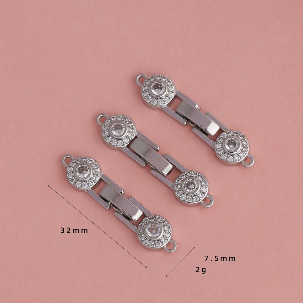 4PCS Inlaid Zircon Bracelet Clasps Pearl Accent DIY Bracelet Findings Pearl Clasps  Jewelry Crafting